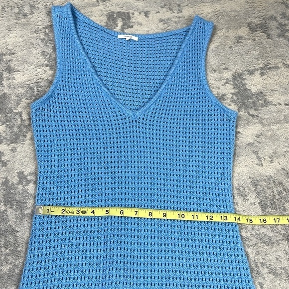 Tularosa Cyrus Dress in Blue Open Crochet Knit Beachy Boardwalk Cover Up L - Picture 10 of 13